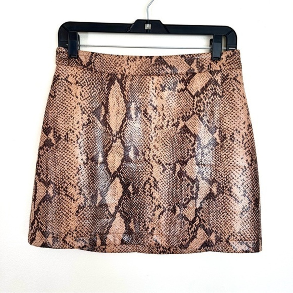 Altar’d State Snakeskin Vegan Leather Mini Skirt Size  Medium